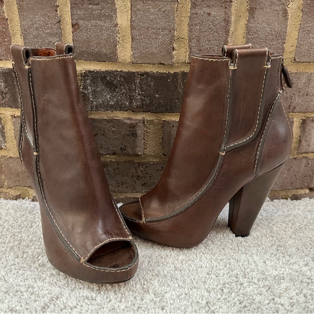 Givenchy Leather Open Toe Heeled Ankle Booties